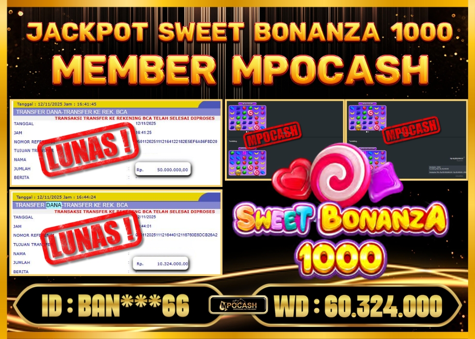 MPOCASH JACKPOT SWEET BONANZA 1000